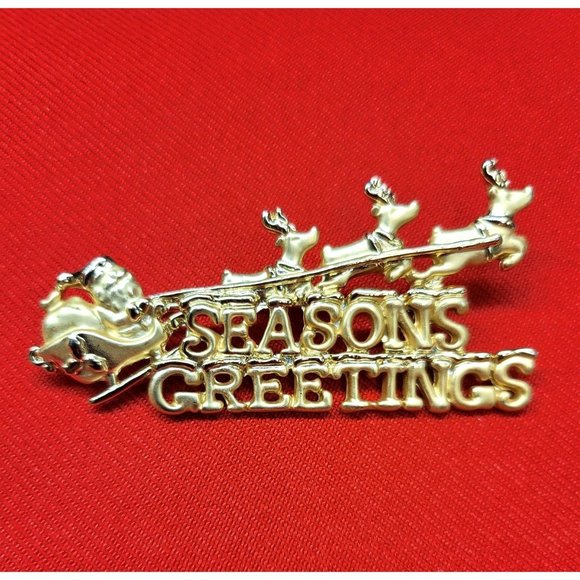 Seasons Greetings Pin/ Brooch - Picture 4 of 8